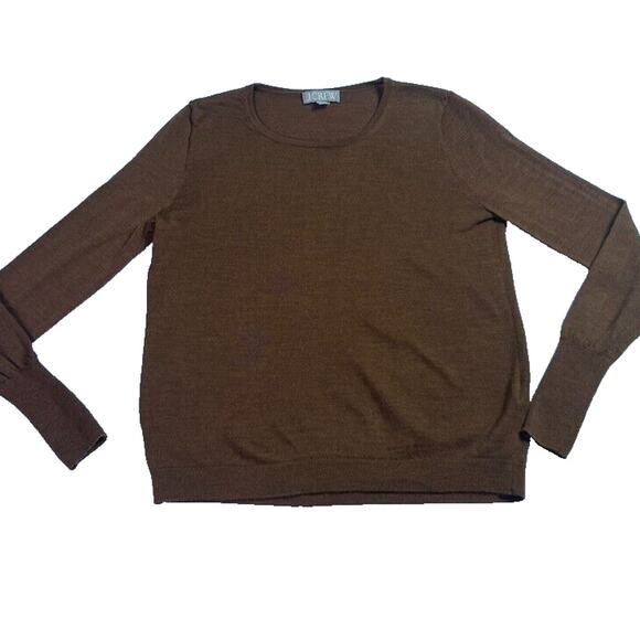 J.CREW Sweaters - J. Crew Sweater Womens XS Brown Merino Wool Long Sleeve Pullover Lightweight Vtg
